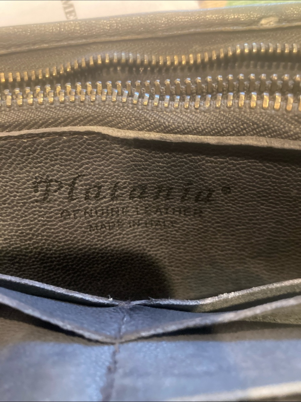 Pfaltzgraff Gray Studded Leather Wristlet Clutch - Picture 3 of 5